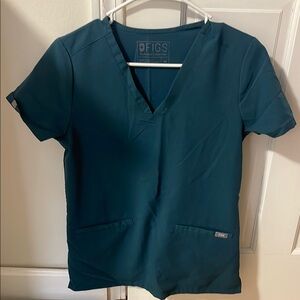 FIGS Women's Teal Top and matching pant set